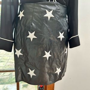 Faux leather black skirt